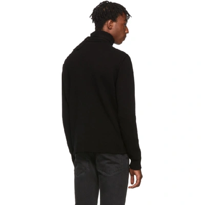 Shop Raf Simons Black Virgin Wool Double Strap Turtleneck In 00099 Black