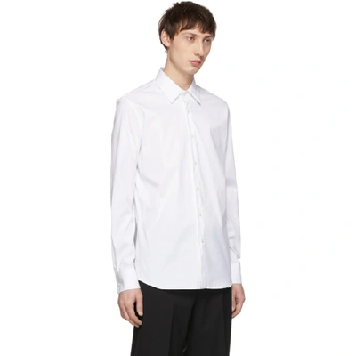 Shop Prada White Stretch Poplin Shirt