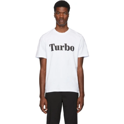 Shop Msgm White Turbo T-shirt In 01 White