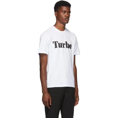Shop Msgm White Turbo T-shirt In 01 White