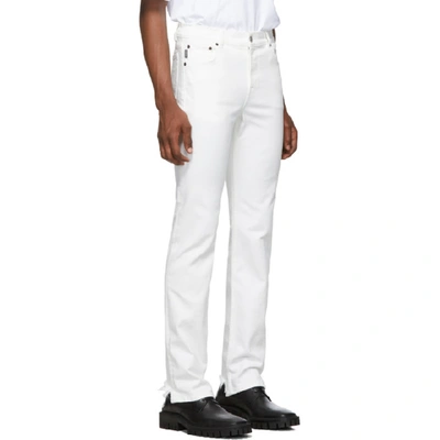 Shop Balenciaga White Fitted 5-pocket Jeans In 9765 White