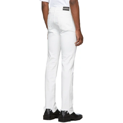 Shop Balenciaga White Fitted 5-pocket Jeans In 9765 White