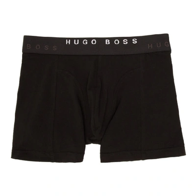 Shop Hugo Boss Boss Two-pack Black And Striped Boxer Briefs In 444 Print
