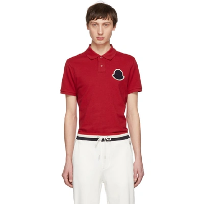 Shop Moncler Red Maglia Boxer Polo In 448red