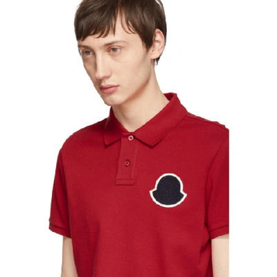 Shop Moncler Red Maglia Boxer Polo In 448red