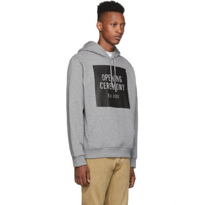 Shop Opening Ceremony Grey Box Logo Hoodie In 0300 Hgrey