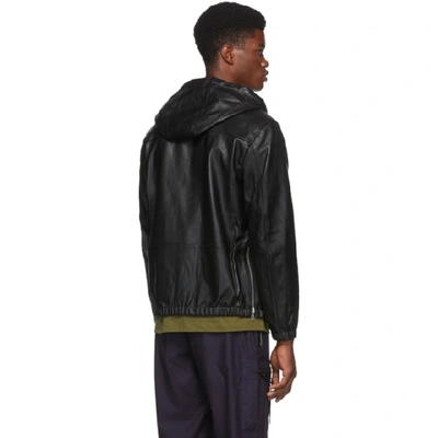 Shop Coach 1941 Reversible Black Leather Hooded Jacket