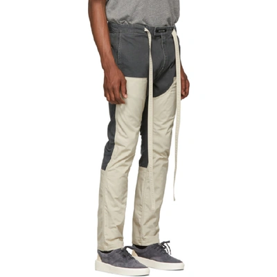 Shop Fear Of God Green And Off-white Double Front Trousers In 341swdbone