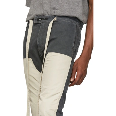 Shop Fear Of God Green And Off-white Double Front Trousers In 341swdbone