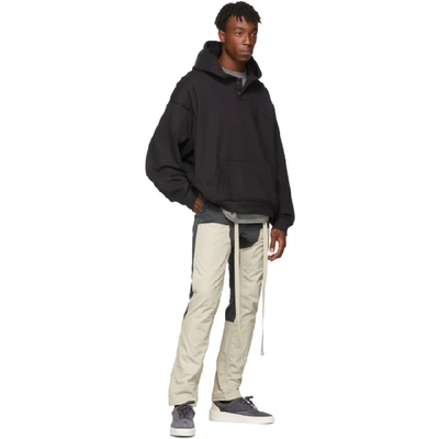 Shop Fear Of God Green And Off-white Double Front Trousers In 341swdbone