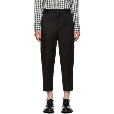 Shop Neil Barrett Black Carrot Fit Trousers In 01 Black