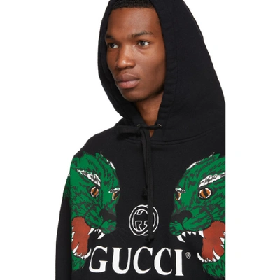 Shop Gucci Black Loved Tigers Hoodie In 1082 Black