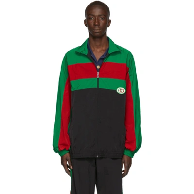 Shop Gucci Black Oversized Waterproof Jacket In 1060 Black