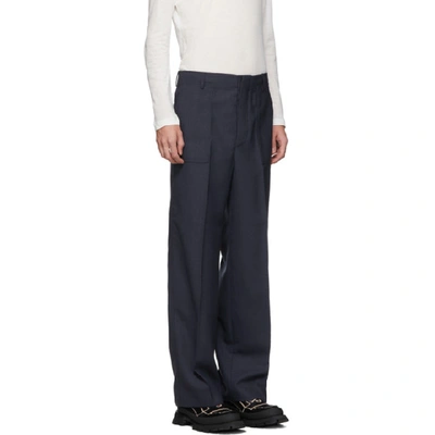 Shop Jacquemus Navy Le Pantalon Moulin Trousers In 19615390 Na