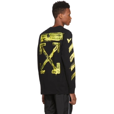 Off-white Ssense Exclusive Black And Yellow Painted Arrows Long Sleeve T- shirt In 1060 Blkylw | ModeSens