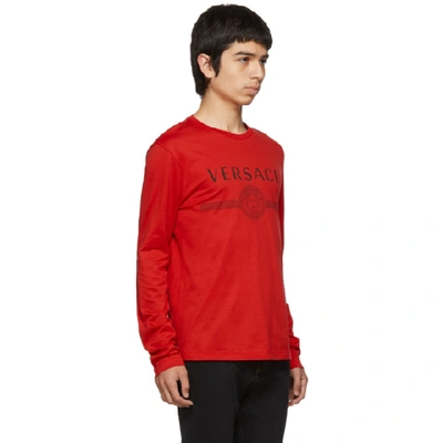 Shop Versace Red Logo T-shirt In A041 Red