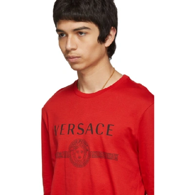 Shop Versace Red Logo T-shirt In A041 Red