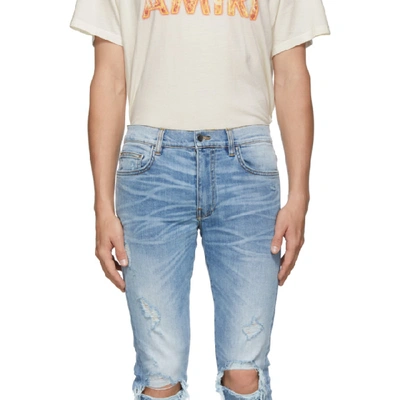 Shop Amiri Blue Thrasher Jeans In Rsb Rosebow