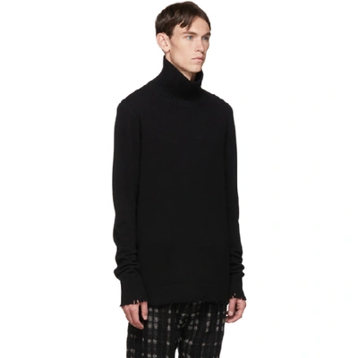 Shop Ziggy Chen Black Cashmere Turtleneck In 04 Black