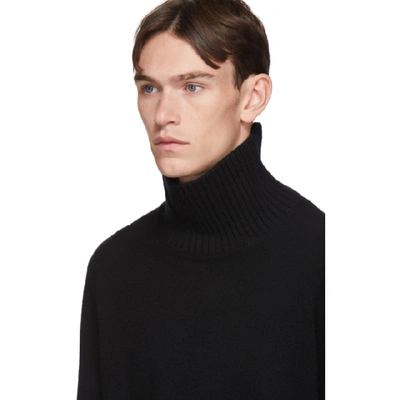 Shop Ziggy Chen Black Cashmere Turtleneck In 04 Black