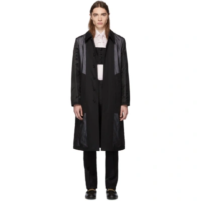 Shop Burberry Black Double Layered Trench Coat In Black Clear