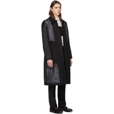 Shop Burberry Black Double Layered Trench Coat In Black Clear