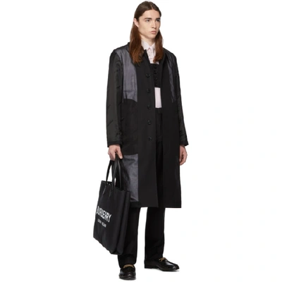 Shop Burberry Black Double Layered Trench Coat In Black Clear