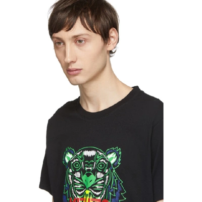 Shop Kenzo Black Tiger T-shirt In 99 Black