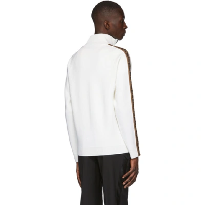 Shop Fendi White Forever  Zip-up Sweater In F0znm Wht
