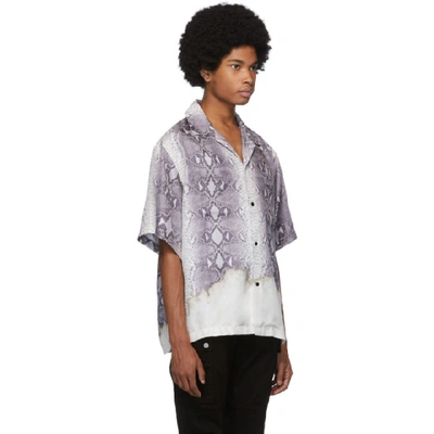Shop Amiri Grey Python Short Sleeve Button Up Shirt In Gry