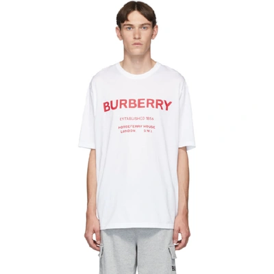 Shop Burberry White Murs T-shirt