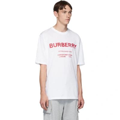 Shop Burberry White Murs T-shirt