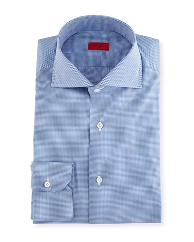 Shop Isaia Slim-fit Gingham Check Dress Shirt, Blue