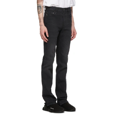 Shop Balenciaga Black Back Cuff Jeans In 1103 Vt Blk