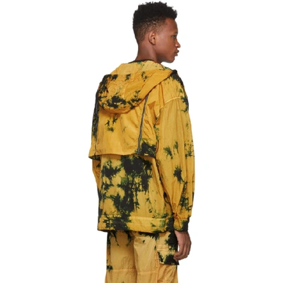 Shop Palm Angels Yellow Tie-dye Windbreaker Jacket In 8899 Multi