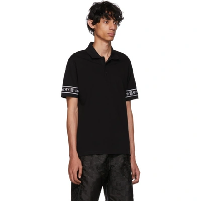 Shop Givenchy Black 4g Band Polo In 001 Black
