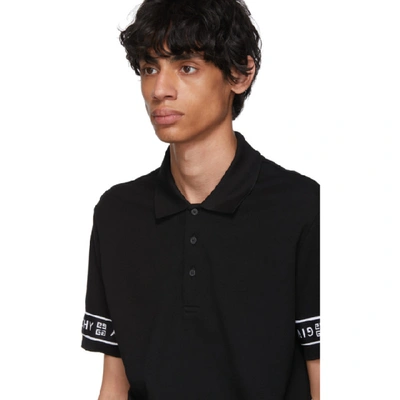 Shop Givenchy Black 4g Band Polo In 001 Black