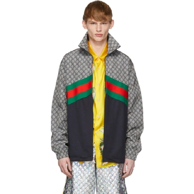 Shop Gucci Multicolor Oversized Technical Track Jacket In 4350grnred