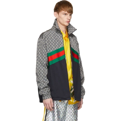 Shop Gucci Multicolor Oversized Technical Track Jacket In 4350grnred