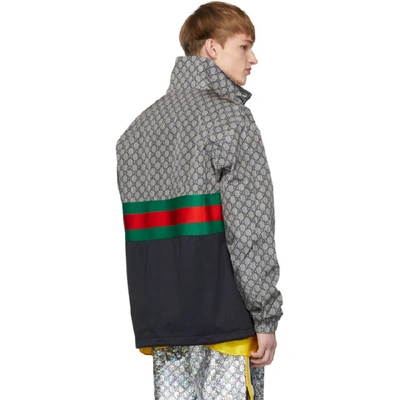 Shop Gucci Multicolor Oversized Technical Track Jacket In 4350grnred