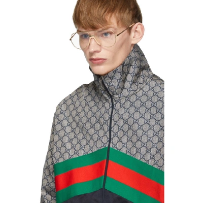 Shop Gucci Multicolor Oversized Technical Track Jacket In 4350grnred