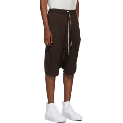 Shop Rick Owens Drkshdw Brown Pods Shorts In 83 Amber Br