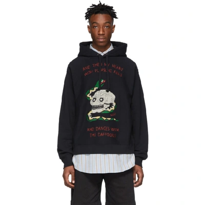 Gucci Embroidered Loopback Cotton-jersey Hoodie In Black | ModeSens