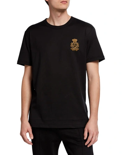 Shop Dolce & Gabbana Men's Crest Graphic T-shirt In Black