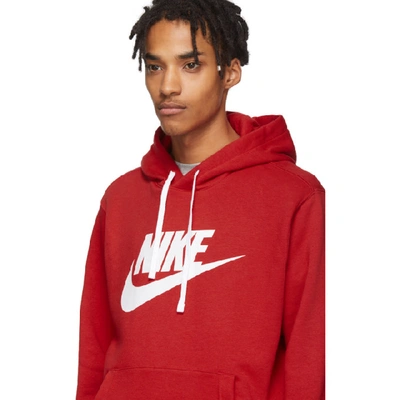 Shop Nike Red Sportswear Club Hoodie In 657uniredwh