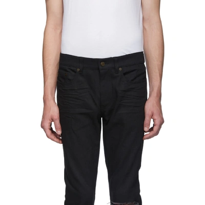 Shop Saint Laurent Black Skinny Low Waist Jeans In 1080 Usdblk