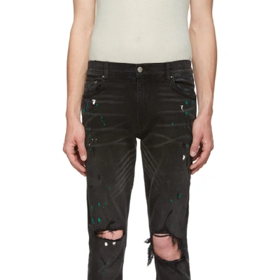 Shop Amiri Black Paint Splatter Jeans In Blk Black