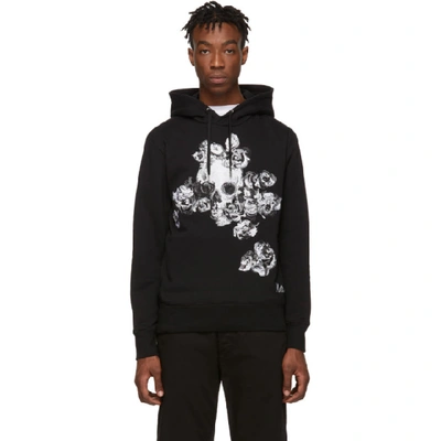 Shop Alexander Mcqueen Black Embroidered Hoodie