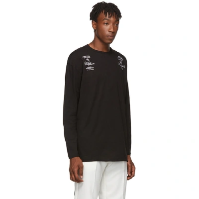 Shop Raf Simons Black Cotton Long Sleeve T-shirt In 00099 Black