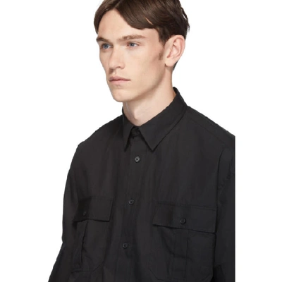 Shop Jw Anderson Black Double Cuff Shirt In 999 Black
